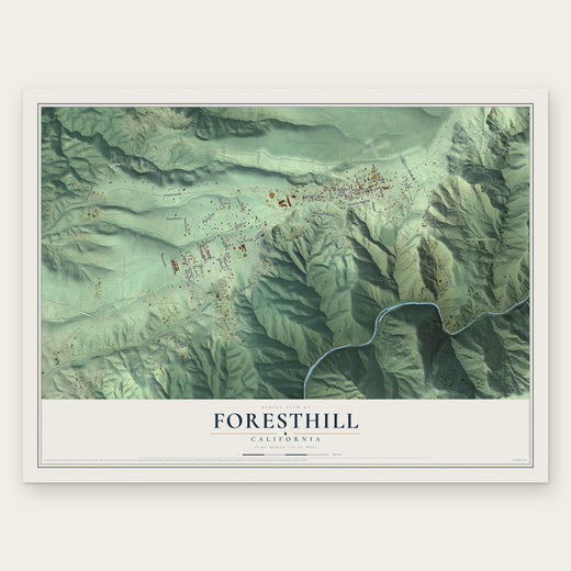 Foresthill, California map print, the full design