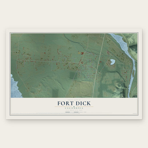 Fort Dick, California map print, the full design