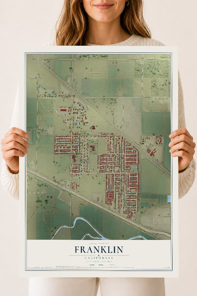 Map of Franklin, California, 18 x 24 inch unframed archival matte print