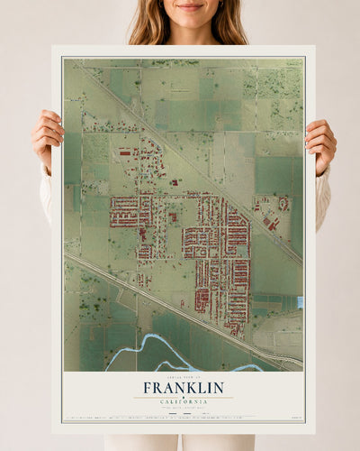 Map of Franklin, California, 24 x 36 inch unframed archival matte print