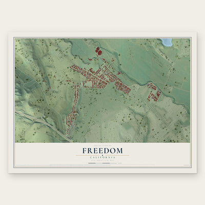 Freedom, California map print, the full design