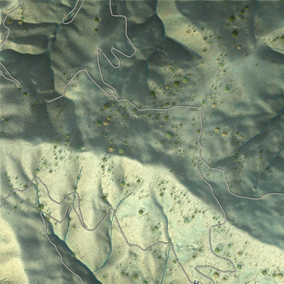 Close-up of the map of French Gulch, California print showing street and building detail