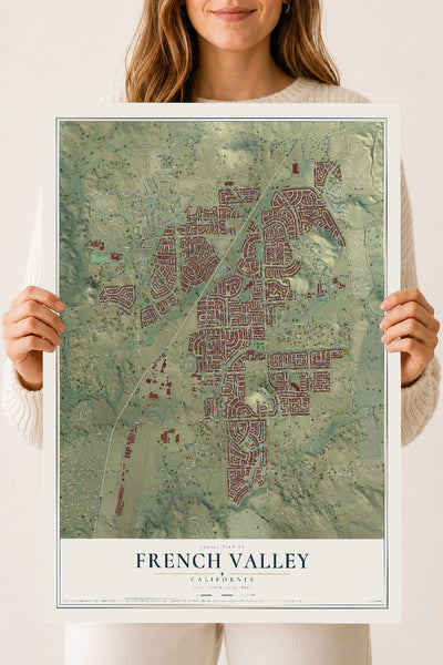 Map of French Valley, California, 18 x 24 inch unframed archival matte print