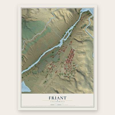 Friant, California map print, the full design
