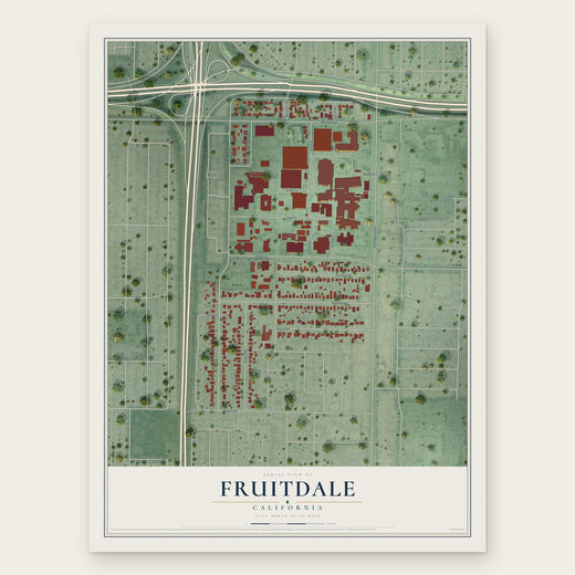 Fruitdale, California map print, the full design