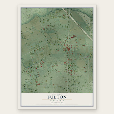 Fulton, California map print, the full design
