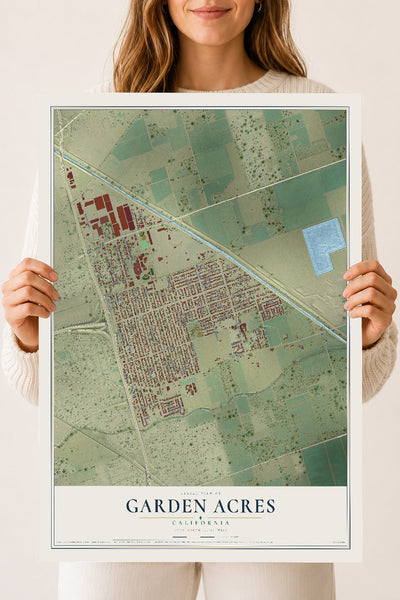 Map of Garden Acres, California, 18 x 24 inch unframed archival matte print