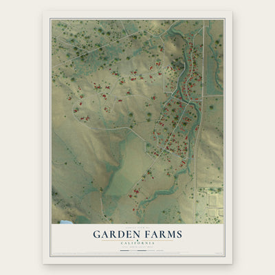 Garden Farms, California map print, the full design