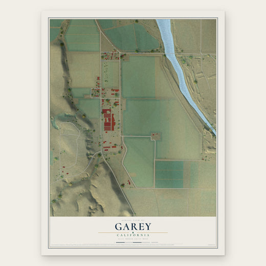 Garey, California map print, the full design