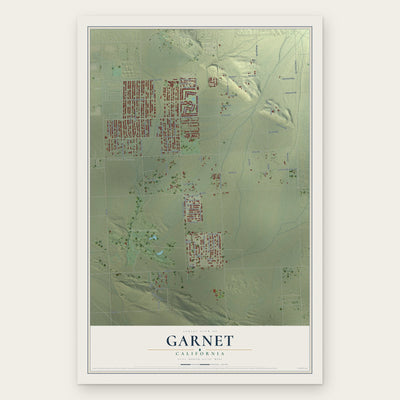 Garnet, California map print, the full design