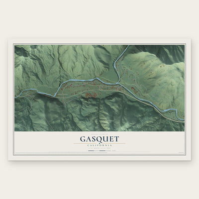 Gasquet, California map print, the full design