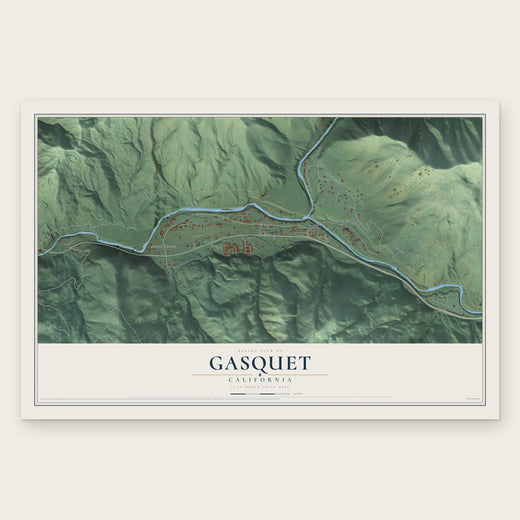 Gasquet, California map print, the full design
