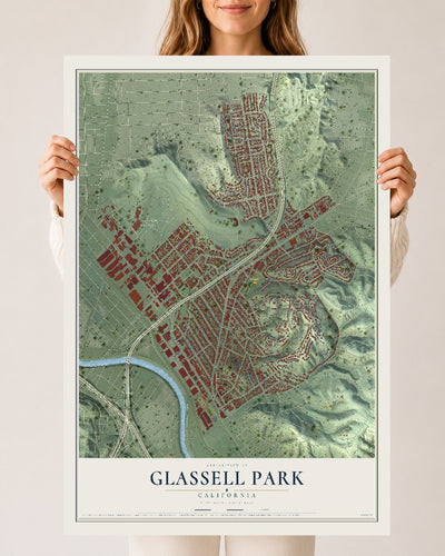 Map of Glassell Park, California, 24 x 36 inch unframed archival matte print