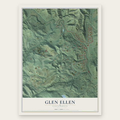 Glen Ellen, California map print, the full design