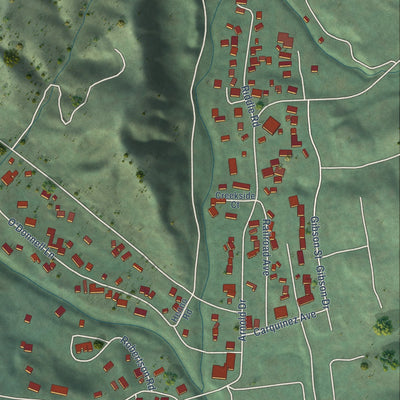 Close-up of the map of Glen Ellen, California print showing street and building detail
