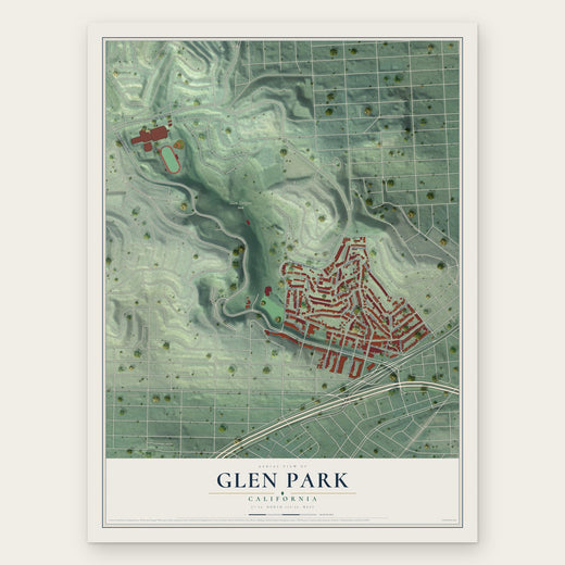 Glen Park, California map print, the full design