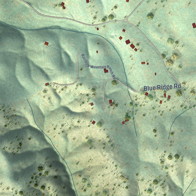 Close-up of the map of Glencoe, California print showing street and building detail