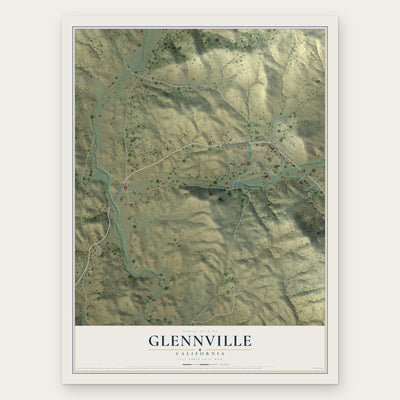 Glennville, California map print, the full design
