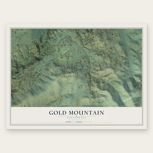 Gold Mountain, California map print, the full design