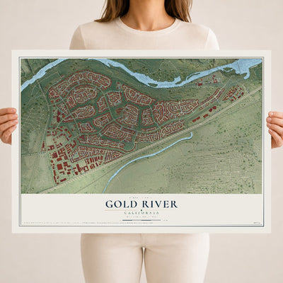 Map of Gold River, California, 18 x 24 inch unframed archival matte print