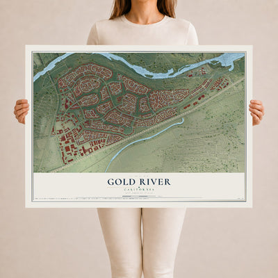 Map of Gold River, California, 24 x 36 inch unframed archival matte print