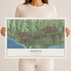Map of Goleta, California, 12 x 18 inch unframed archival matte print