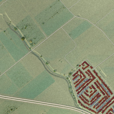 Second close-up of the map of Gonzales, California print showing more streets and buildings