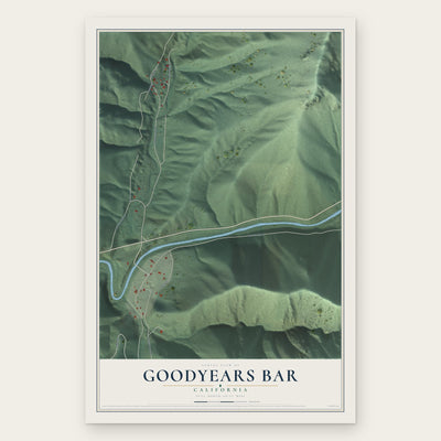 Goodyears Bar, California map print, the full design