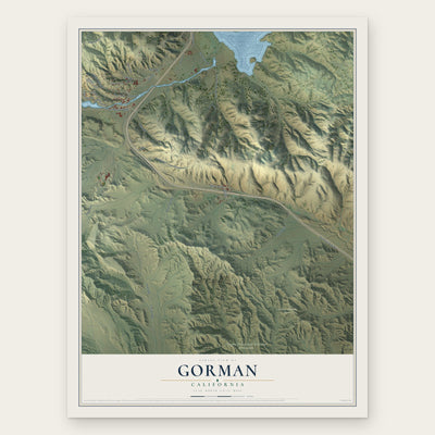 Gorman, California map print, the full design