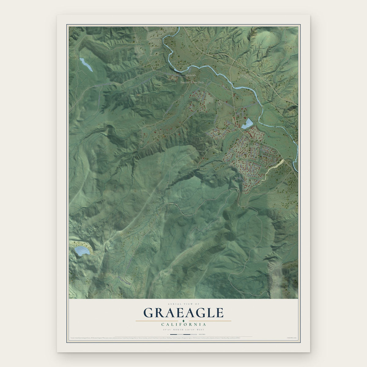 Graeagle, California map print, the full design