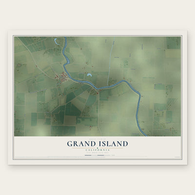 Grand Island, California map print, the full design