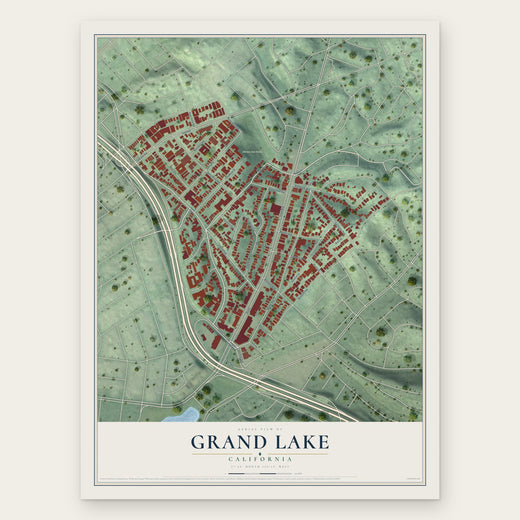 Grand Lake, California map print, the full design