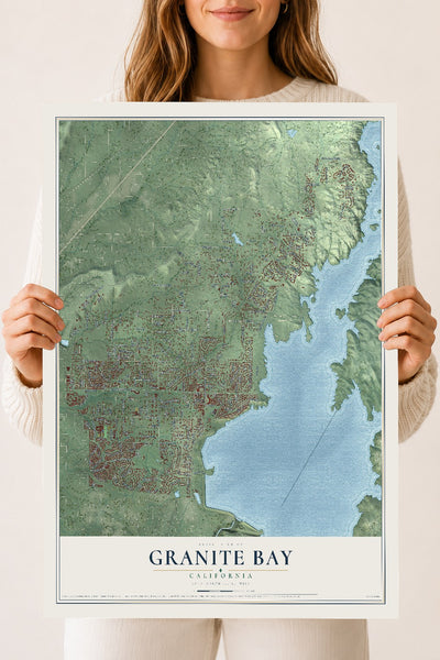 Map of Granite Bay, California, 18 x 24 inch unframed archival matte print