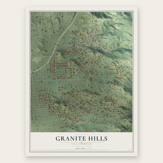 Granite Hills, California map print, the full design