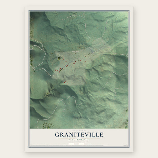 Graniteville, California map print, the full design