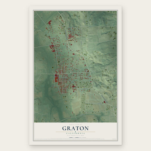 Graton, California map print, the full design