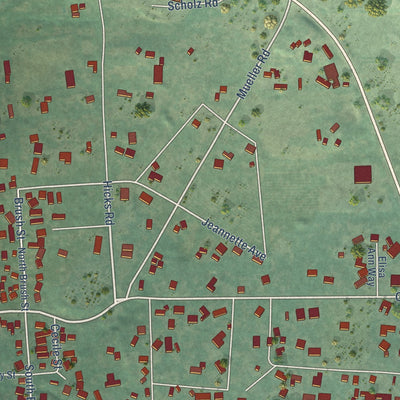 Close-up of the map of Graton, California print showing street and building detail