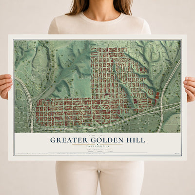 Map of Greater Golden Hill, California, 18 x 24 inch unframed archival matte print