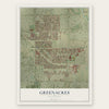 Greenacres, California map print, the full design