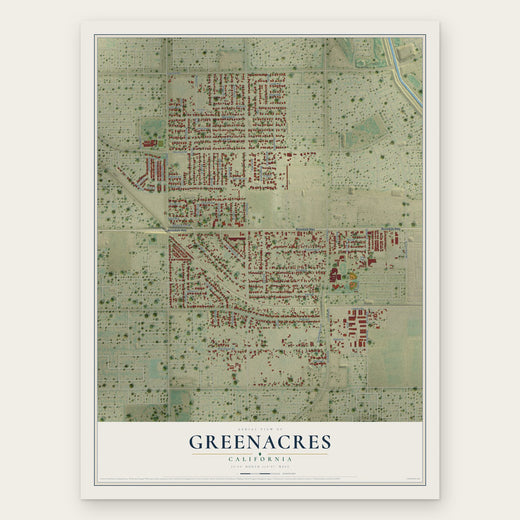 Greenacres, California map print, the full design