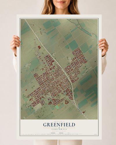Map of Greenfield, California, 24 x 36 inch unframed archival matte print