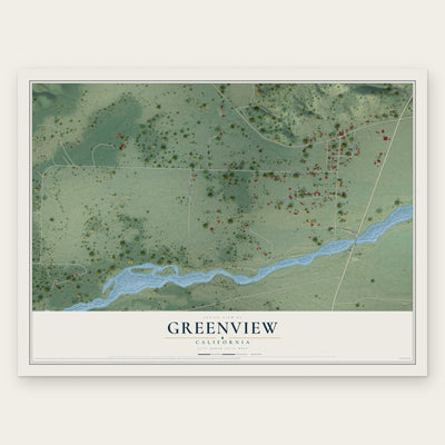 Greenview, California map print, the full design