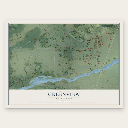 Greenview, California map print, the full design