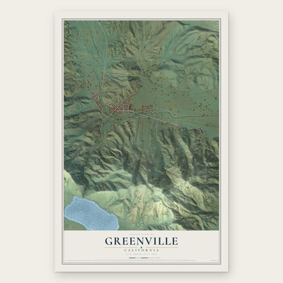 Greenville, California map print, the full design