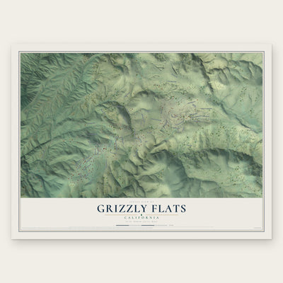 Grizzly Flats, California map print, the full design
