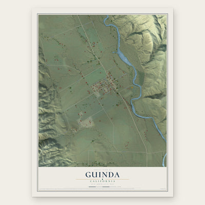 Guinda, California map print, the full design