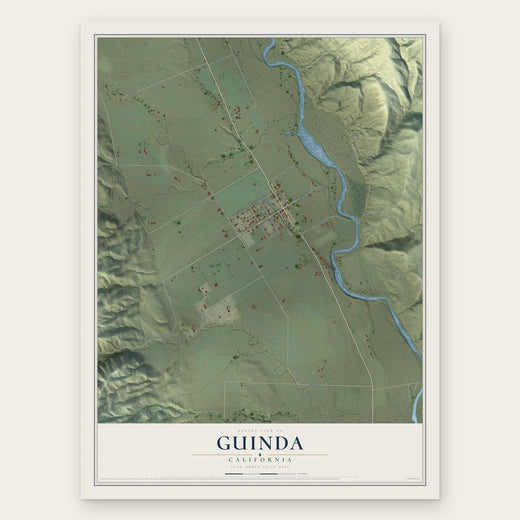 Guinda, California map print, the full design