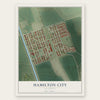 Hamilton City, California map print, the full design