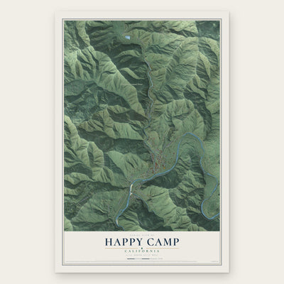 Happy Camp, California map print, the full design