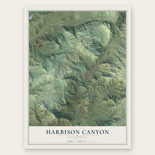 Harbison Canyon, California map print, the full design